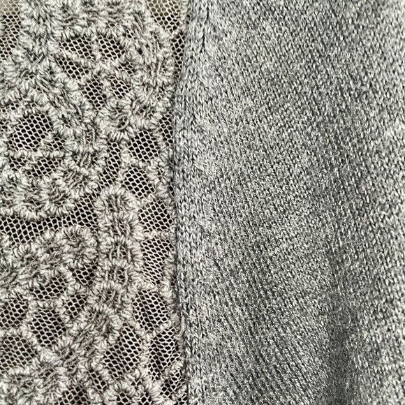 American Eagle Lace Back Open‑Front Gray Cardigan Women’s L Cotton Blend - Picture 7 of 14